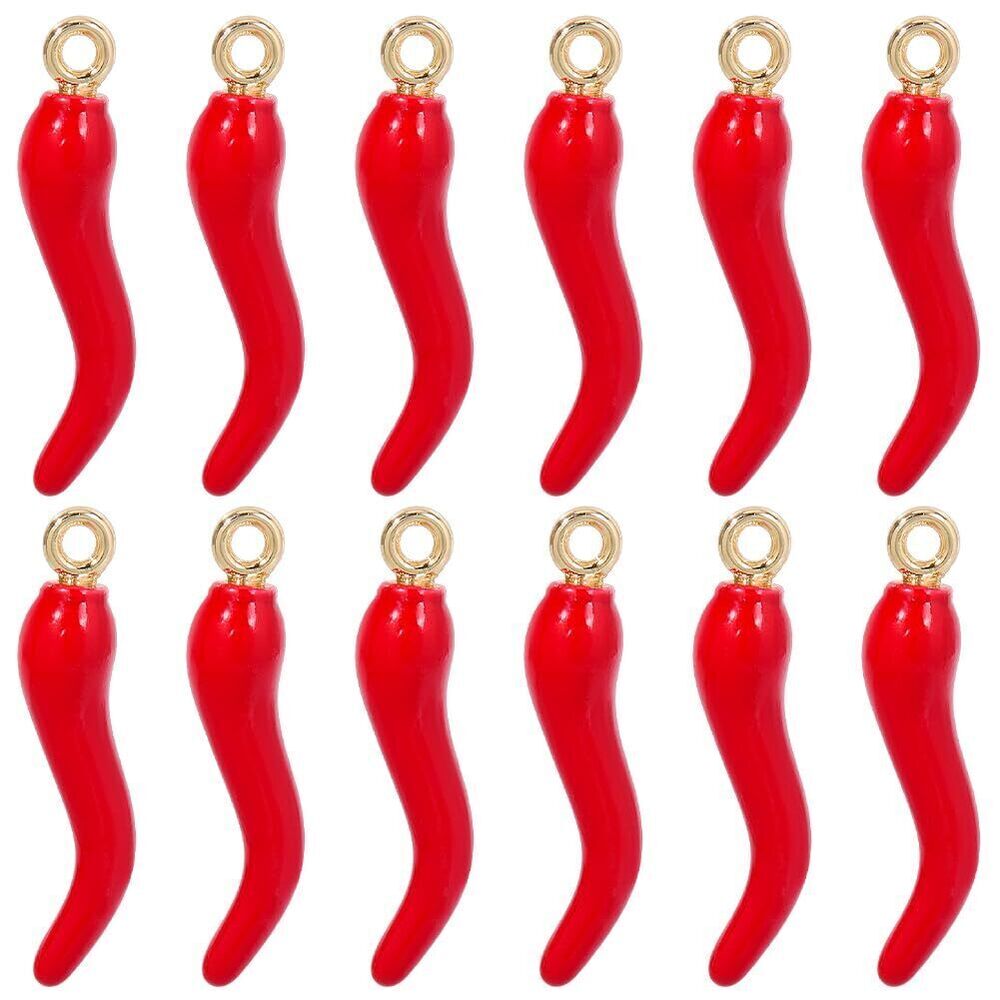 9793 1 Box 30pcs Pepper Charm Bulk Red Chili Charms Enamel Mini Cinco De